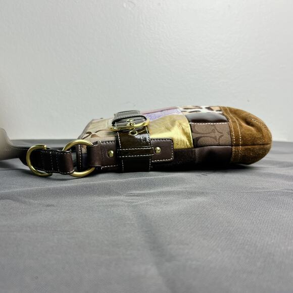 Coach Patchwork Cow Hair Crossbody Bag Brown Multi 3573 - Picture 9 of 11